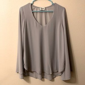 Show Me Your MuMu gray chiffon blouse
